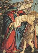 Sandro Botticelli Madonna and Child with the Young St john or Madonna of the Rose Garden (mk36) oil painting on canvas